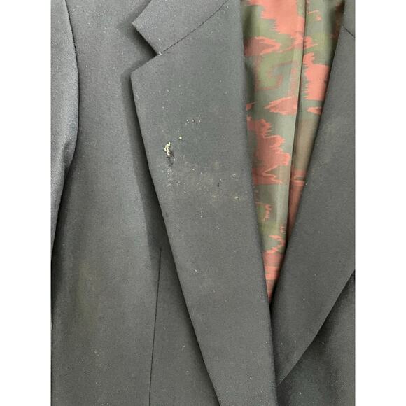 Holland & Sherry Wool Cashmere Navy Blue Blazer Suit Jacket Size 44 - Picture 3 of 10